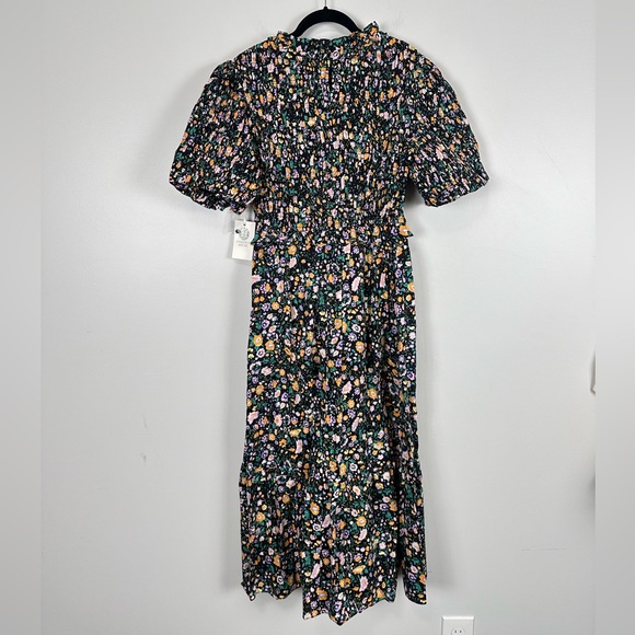 HYACINTH HOUSE Black Multi Floral Smocked Samantha Midi Dress - Picture 6 of 9